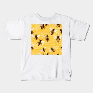 Honeycomb and Bee Pattern 17 Kids T-Shirt